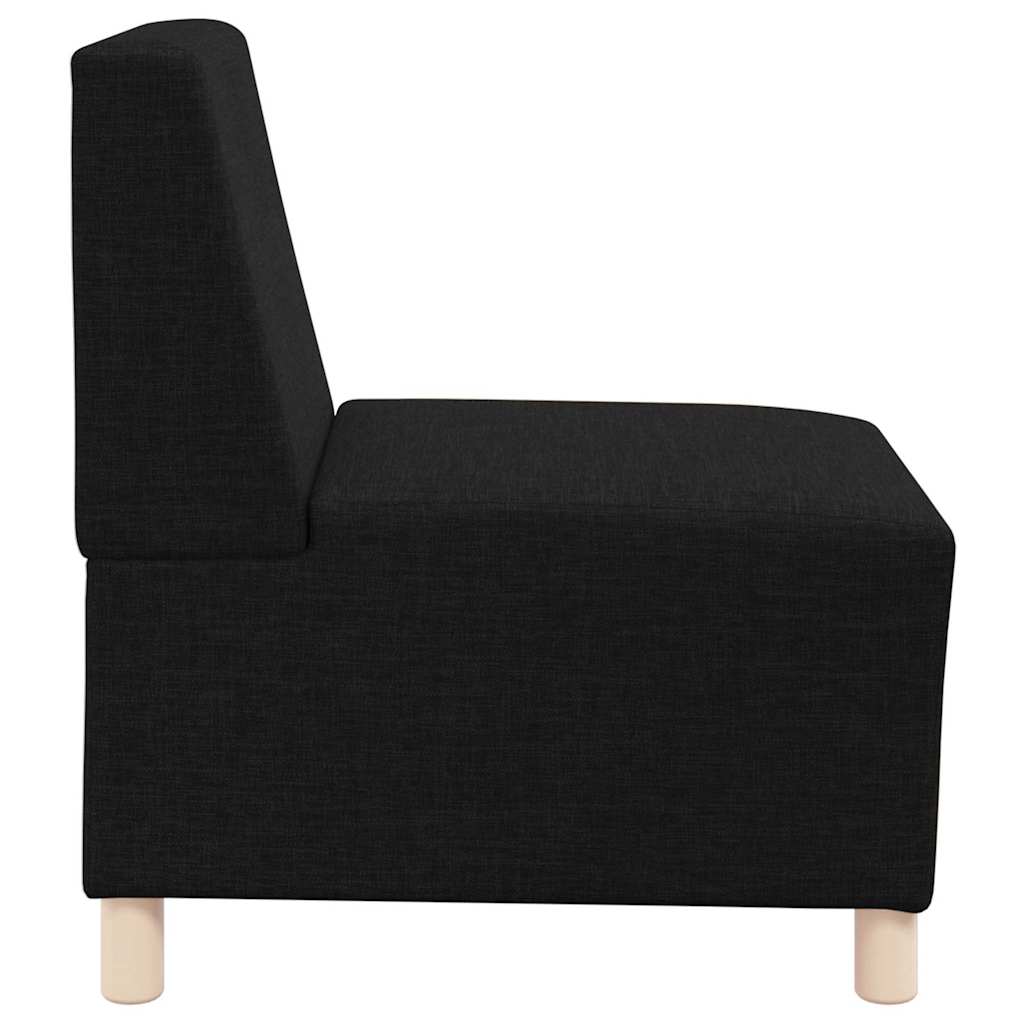 Modular Sofa Unit Armless 3 pcs Black 55 x 74 x 82 cm Fabric